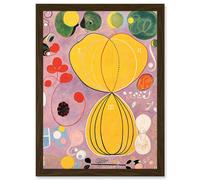 Artery8 Hilma Af Klint Group IV No 7 Ten Largest Adulthood Abstract Artwork Framed Wall Art Print A4 in Brown Artery8 Brown