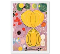 Artery8 Hilma Af Klint Group IV No 7 Ten Largest Adulthood Abstract Artwork Framed Wall Art Print A4 in White Artery8 White