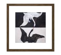 Artery8 Hilma Af Klint Group Ix Suw The Swan No 1 Abstract 8X8 Inch Square Wooden Framed Wall Art Print Picture with Mount in Brown Artery8 Brown