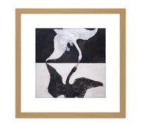 Artery8 Hilma Af Klint Group Ix Suw The Swan No 1 Abstract 8X8 Inch Square Wooden Framed Wall Art Print Picture with Mount in Light Oak Artery8 Light Oak