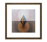 Artery8 Hilma Af Klint Group Ix Suw The Swan No 12 Abstract 8X8 Inch Square Wooden Framed Wall Art Print Picture with Mount in Brown Artery8 Brown