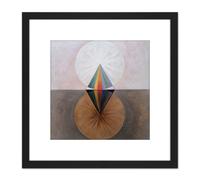 Artery8 Hilma Af Klint Group Ix Suw The Swan No 12 Abstract 8X8 Inch Square Wooden Framed Wall Art Print Picture with Mount in Black Artery8 Black