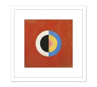 Artery8 Hilma Af Klint Group Ix Suw The Swan No 17 Abstract 8X8 Inch Square Wooden Framed Wall Art Print Picture with Mount in White Artery8 White