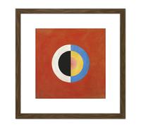 Artery8 Hilma Af Klint Group Ix Suw The Swan No 17 Abstract 8X8 Inch Square Wooden Framed Wall Art Print Picture with Mount in Brown Artery8 Brown