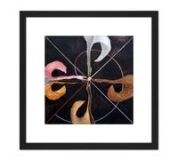 Artery8 Hilma Af Klint Group Ix Suw The Swan No 7 Abstract 8X8 Inch Square Wooden Framed Wall Art Print Picture with Mount in Black Artery8 Black