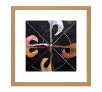 Artery8 Hilma Af Klint Group Ix Suw The Swan No 7 Abstract 8X8 Inch Square Wooden Framed Wall Art Print Picture with Mount in Light Oak Artery8 Light Oak