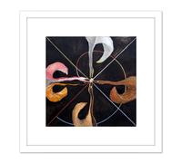 Artery8 Hilma Af Klint Group Ix Suw The Swan No 7 Abstract 8X8 Inch Square Wooden Framed Wall Art Print Picture with Mount in White Artery8 White