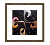 Artery8 Hilma Af Klint Group Ix Suw The Swan No 7 Abstract 8X8 Inch Square Wooden Framed Wall Art Print Picture with Mount in Brown Artery8 Brown