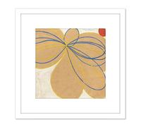 Artery8 Hilma Af Klint Group V Seven Pointed Star No 1 8X8 Inch Square Wooden Framed Wall Art Print Picture with Mount in White Artery8 White