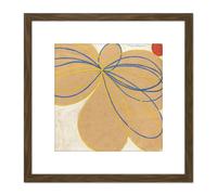 Artery8 Hilma Af Klint Group V Seven Pointed Star No 1 8X8 Inch Square Wooden Framed Wall Art Print Picture with Mount in Brown Artery8 Brown