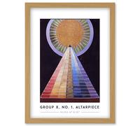 Hilma Af Klint Group X, No. 1, Altarpiece Abstract Painting Artwork Framed Wall Art Print A4 Artery8 Light Oak One Size