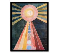 Artery8 Hilma Af Klint Inspired Abstract Pink Geometric Living Room Artwork Framed Wall Art Print A4