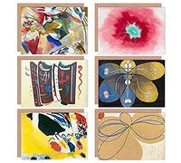 Artery8 Hilma Af Klint Kandinsky Colourful Abstract Mixed Fine Art Greeting Card Pack of 6