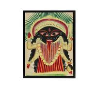 Artery8 Hinduism Deity Indian Goddess of War Kali Framed Canvas Wall Art Print | Size: W18" x H24" Artery8 Multicolor W18" x H24"
