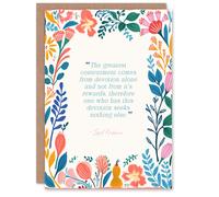 Artery8 Spiritual Birthday Card Hinduism Devotion Lord Krishna Quote Floral Blank Card For Him Or Her