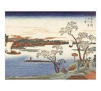 Artery8 Hiroshige Cherry Trees In Leaf Along Sumida River Large Wall Art Poster Print Thick Paper 18X24 Inch