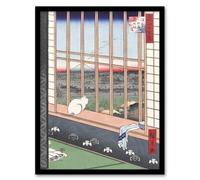 Artery8 Hiroshige Framed Wall Art Revelers Return From Torinomachi Festival | Size: A4 Artery8 Multicolor A4