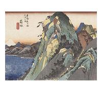 Artery8 Hiroshige Hakone Face On The Lake Landscape Art Print Canvas Premium Wall Decor Poster Mural