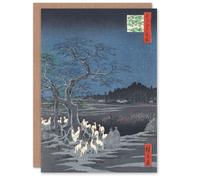 Artery8 Utagawa Hiroshige Japanese Art Card New Years Eve Foxfires At The Changing Tree