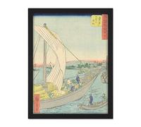 Artery8 Hiroshige Kuwana The Ferry From Shichiri Artwork Framed Wall Art Print 18X24 Inch