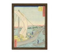 Artery8 Hiroshige Kuwana The Ferry From Shichiri Artwork Framed Wall Art Print 18X24 Inch