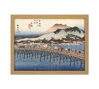 Artery8 Hiroshige Kyoto The Big Bridge At Sanjo Landscape Artwork Framed Wall Art Print 18X24 Inch