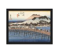 Artery8 Hiroshige Kyoto The Big Bridge At Sanjo Landscape Artwork Framed Wall Art Print 18X24 Inch