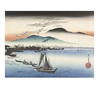 Artery8 Hiroshige Perching Geese At Katata Landscape Japan Art Print Canvas Premium Wall Decor Poster Mural