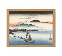 Artery8 Hiroshige Perching Geese At Katata Landscape Japan Artwork Framed Wall Art Print 18X24 Inch