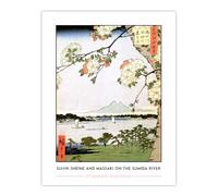 Artery8 Hiroshige Suijin Shrine And Massaki On Sumida River Living Room Extra Large XL Wall Art Poster Print