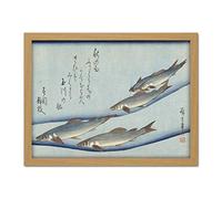 Artery8 Hiroshige Trout Animals Fish Japanese Artwork Framed Wall Art Print 18X24 Inch