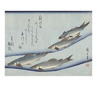 Artery8 Hiroshige Trout Animals Fish Japanese Unframed Wall Art Print Poster Home Decor Premium
