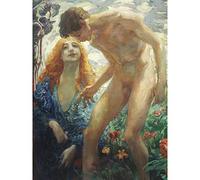 Artery8 Hofmann Narcissus Greek Myth Painting Premium Wall Art Canvas Print 18X24 Inch