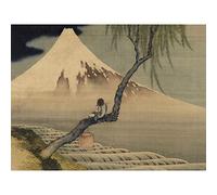 Artery8 Hokusai Boy Viewing Mount Fuji Large Wall Art Poster Print Thick Paper 18X24 Inch