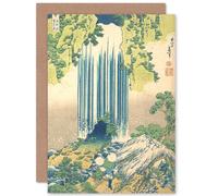 Artery8 Hokusai Japanese Yoro Waterfall Mino Province Sealed Greeting Card Plus Envelope Blank inside