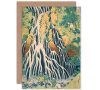 Artery8 Hokusai Kirifuri Waterfall Mount Kurokami Shimotsuke Greetings Card Artery8 Multicolor