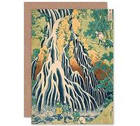 Artery8 Hokusai Kirifuri Waterfall Mount Kurokami Shimotsuke Sealed Greeting Card Plus Envelope Blank inside