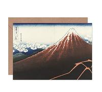 Artery8 Hokusai Rainstorm Foot Of Mountain Fuji Japanese Fine Art Greeting Card Plus Envelope Blank Inside