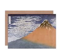 Artery8 Hokusai South Wind Clear Sky Red Fuji Japanese Art Card Artery8 Multicolor