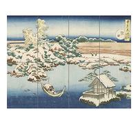 Artery8 Hokusai The Sumida River In Snow Japanese Painting XL Giant Panel Poster (8 Sections)