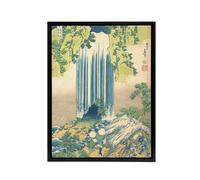 Artery8 Hokusai Yoro Waterfall Framed Canvas Japanese Wall Art Print | Size: W24" x H32" Artery8 Multicolor W24" x H32"