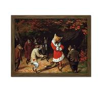 Artery8 Holbrook Beard Majesty Receives Fox Rabbit Painting Artwork Framed Wall Art Print 18X24 Inch
