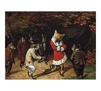 Artery8 Holbrook Beard Majesty Receives Fox Rabbit Painting Unframed Wall Art Print Poster Home Decor Premium