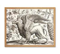Artery8 Hollar Griffin Pineapple Butterflies Etching Art Print Framed Poster Wall Decor 12x16 inch