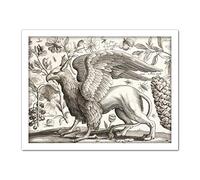 Artery8 Hollar Griffin Pineapple Butterflies Etching Artwork Framed Wall Art Print 18X24 Inch