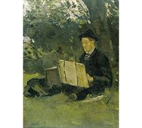Artery8 Holst Jan Verkade Painting Under Tree At Hattem Premium Wall Art Canvas Print 18X24 Inch