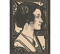 Artery8 Holst Portrait Unknown Woman Glass Design Illustration Large Wall Art Poster Print Thick Paper 18X24 Inch