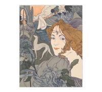 Artery8 Homecoming Dream Painting Vintage Wall Art Print Georges de Feure in Blue | Size: W12" x H16" Artery8 Blue W12" x H16"