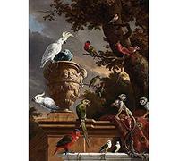 Artery8 Hondecoeter Menagerie Exotic Birds Parrots Painting Art Print Canvas Premium Wall Decor Poster Mural