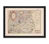 Artery8 Hondius 1633 Welsh Early Map Wales Cymru Wall Art Print - A4 Size